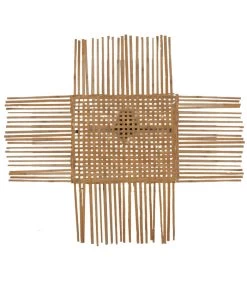 Applique Murale En Bambou Tressé 84x84cm
