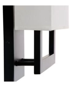 Applique Murale Double En Métal Noir Et Abat-jour Tissu Blanc -Produits Menagers Boutique applique murale en metal noir et abat jour tissu blanc 2