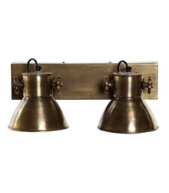 Applique Murale Métal Doré Double 42x11x28cm