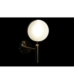 Applique Murale Métal Doré Et Globe En Verre Dépoli Blanc- 15x15x38cm -Produits Menagers Boutique applique murale metal dore et globe en verre depoli blanc 15x15x38cm 5