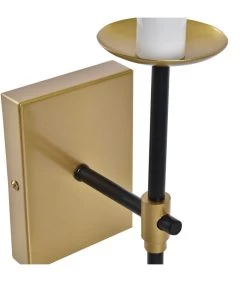 Applique Murale Métal Noir Et Doré Et Abat-jour Blanc 12x15x43cm -Produits Menagers Boutique applique murale metal noir et dore et abat jour blanc 12x15x43cm 2