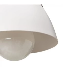 Applique Murale Ronde En Métal Blanc Et Cuir Marron -Produits Menagers Boutique applique murale ronde en metal blanc et cuir marron 3