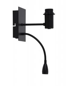 Applique Murale Tête De Lit Avec Liseuse En Métal Noir Mat