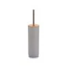 Balai Brosse WC Plastique Gris, Bambou Et Inox -Produits Menagers Boutique balai brosse wc plastique gris bambou et inox