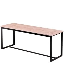 Banc En Bois Et Métal Noir 120x35x45cm