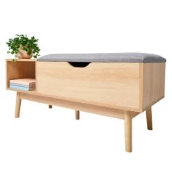 Banc Entrée 1 Tiroir Et 1 Casier En Bois Et Assise Polyester Gris 100x40x45cm 7 Banc Entrée 1 Tiroir Et 1 Casier En Bois Et Assise Polyester Gris 100x40x45cm -Produits Menagers Boutique banc entree 1 tiroir et 1 casier en bois et assise polyester gris 100x40x45cm 2