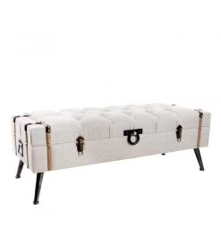 Banquette Coffre Bout De Lit Beige Capitonné