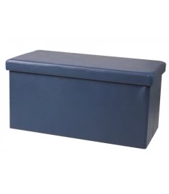 Banquette Coffre De Rangement Similicuir Bleu