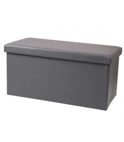 Banquette Coffre De Rangement Similicuir Gris