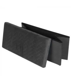 Banquette Coffre De Rangement Velours Noir - 76x37.5x37.5cm -Produits Menagers Boutique banquette coffre de rangement velours noir 76x375x375cm 2