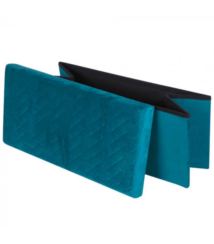 Banquette Coffre De Rangement Velours Vert - 76x37.5x37.5cm 6 Banquette Coffre De Rangement Velours Vert - 76x37.5x37.5cm – Image 4