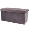 Banquette Coffre De Rangement Velours Gris - 76x37.5x37.5cm -Produits Menagers Boutique banquette coffre de rangement velours vert 76x375x375cm 4