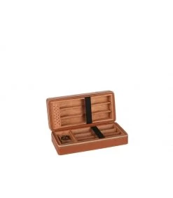 Boîte à Cigares En Similicuir Camel - 23x11x7cm -Produits Menagers Boutique boite a cigares en similicuir camel 23x11x7cm 2