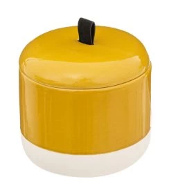 Boîte à Coton En Céramique Jaune, Blanc Et Noir