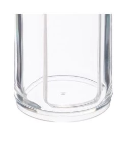 Boîte Cotons Ronds Transparent Et Bambou - 7x7x17.8cm -Produits Menagers Boutique boite cotons ronds transparent et bambou 7x7x178cm 2