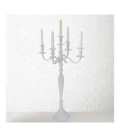 Chandelier Baroque Blanc Victoria - 77cm -Produits Menagers Boutique bougeoir victoria 10
