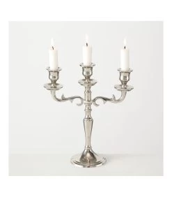 Chandelier Argenté à 3 Branches - 26cm -Produits Menagers Boutique bougeoir victoria 6