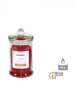 Bougie Parfumée Dans Pot En Verre Fraise - 7.5x14cm -Produits Menagers Boutique bougie parfumee dans pot en verre fraise 75x14cm 2