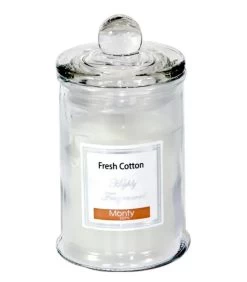 Bougie Parfumée Dans Pot En Verre Fresh Cotton - 6x11cm