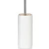 Brosse WC Céramique Blanche Et Acacia -Produits Menagers Boutique brosse wc ceramique blanche et acacia