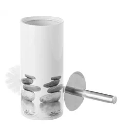 Brosse WC Céramique Gris Et Blanc Galets