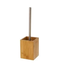 Brosse WC En Bambou Base Carrée 10x10x36.5cm