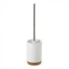 Brosse WC Ronde Céramique Blanche Et Bambou 10x10x38.5cm -Produits Menagers Boutique brosse wc ronde ceramique blanche et bambou 10x10x385cm