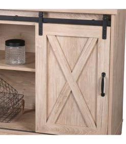 Buffet Bois 2 Portes Coulissantes 150x39.5x80cm -Produits Menagers Boutique buffet bois 2 portes coulissantes 150x395x80cm 2
