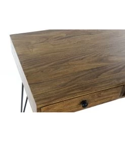 Bureau Bois De Sesham Et Métal Noir 1 Tiroir Et 1 Casier - 115x55x76cm -Produits Menagers Boutique bureau bois de sesham et metal noir 1 tiroir et 1 casier 115x55x76cm 2