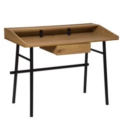 ATMOSPHERA Bureau Bois Et Métal Noir 1 Tiroir 110x55x85cm