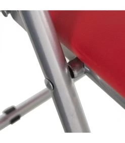 Chaise D'appoint Pliable En Métal Chromé Et Similicuir Rouge - 44x46x78cm -Produits Menagers Boutique chaise d appoint pliable en metal chrome et similicuir rouge 44x46x78cm 3