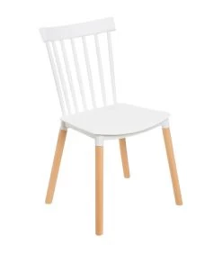 Chaise De Cuisine Bois Et Plastique Blanc 50x52x82cm