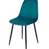 Chaise En Velours Bleu Canard Pieds En Métal Noir - 44x53x88cm -Produits Menagers Boutique chaise en velours bleu canard pieds en metal noir 44x53x88cm