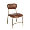 Chaise Vintage Esprit Bistrot En Similicuir Marron - 44x55x73cm