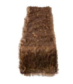 Chemin De Table Fourrure Synthétique Marron - 120x20cm