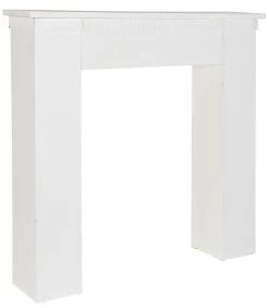 Cheminée Décorative Bois Blanc - 110x23x110cm