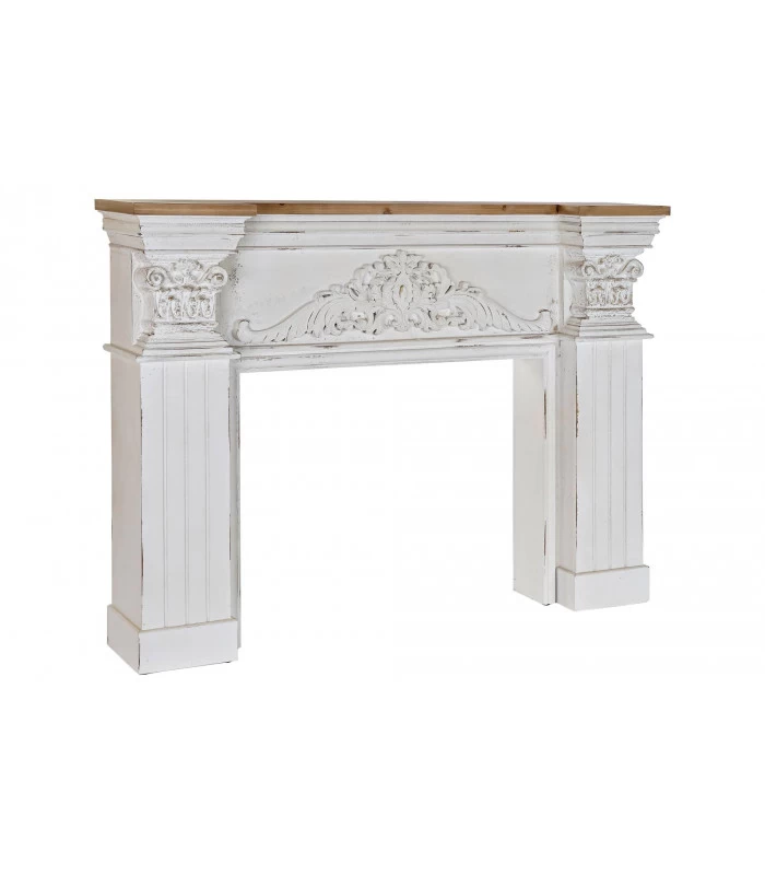 Cheminée Décorative Classique En Bois Bicolore Bois Et Blanc - L144cm 4 Cheminée Décorative Classique En Bois Bicolore Bois Et Blanc - L144cm – Image 2
