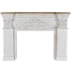 Cheminée Décorative Classique En Bois Bicolore Bois Et Blanc - L144cm -Produits Menagers Boutique cheminee decorative classique en bois bicolore bois et blanc l144cm