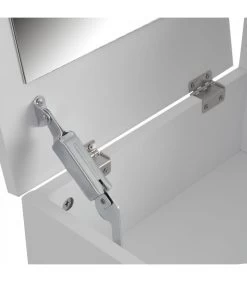 Coiffeuse Bicolore Bois Et Blanc Avec Miroir + Tabouret - 60x49.5x85cm -Produits Menagers Boutique coiffeuse bicolore bois et blanc avec miroir tabouret 60x495x85cm 3