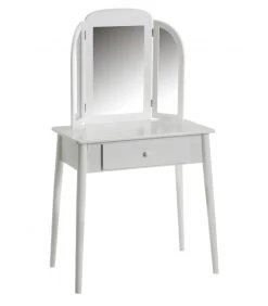 Coiffeuse En Bois Blanc Avec Miroir