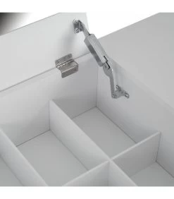 Coiffeuse En Bois Blanc Avec Miroir Et Rangements - 90x45x82cm -Produits Menagers Boutique coiffeuse en bois blanc avec miroir et rangements 90x45x82cm 3