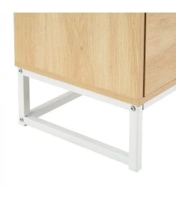 Commode Bois Et Métal Blanc 4 Tiroirs - 60x35x97.5cm -Produits Menagers Boutique commode bois et metal blanc 4 tiroirs 60x35x975cm 2