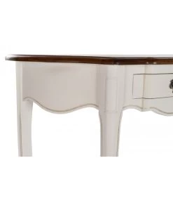 Console Classique Demi-Lune En Bois Bicolore Blanc Et Bois -Produits Menagers Boutique console classique demi lune en bois bicolore blanc et bois 3