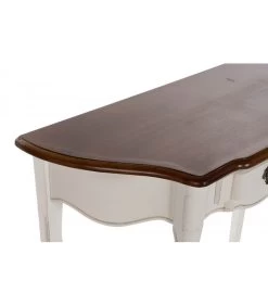 Console Classique Demi-Lune En Bois Bicolore Blanc Et Bois -Produits Menagers Boutique console classique demi lune en bois bicolore blanc et bois 5