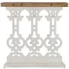 Console Classique En Bois Blanc Et Plateau Bois -Produits Menagers Boutique console classique en bois blanc et plateau bois
