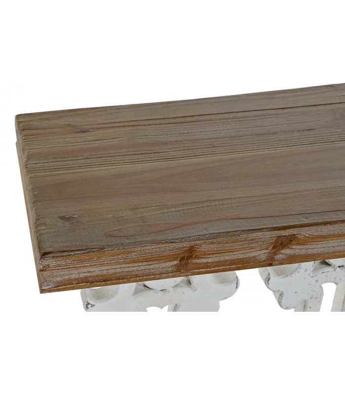 Console Classique En Bois Blanc Et Plateau Bois 8 Console Classique En Bois Blanc Et Plateau Bois – Image 6