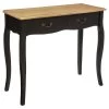 ATMOSPHERA Console Classique Noir Et Bois 2 Tiroirs 87x34x78cm -Produits Menagers Boutique console classique noir et bois 2 tiroirs 87x34x78cm
