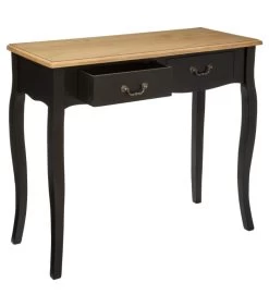 ATMOSPHERA Console Classique Noir Et Bois 2 Tiroirs 87x34x78cm -Produits Menagers Boutique console classique noir et bois 2 tiroirs 87x34x78cm 7