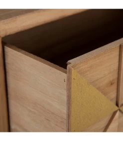 Console D'Entrée 2 Tiroirs Bois Et Doré Origami -Produits Menagers Boutique console d entree 2 tiroirs bois et dore origami 4