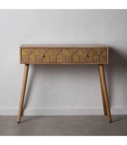 Console D'Entrée 2 Tiroirs Bois Et Doré Origami -Produits Menagers Boutique console d entree 2 tiroirs bois et dore origami 9